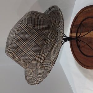 San Diego Hat Co. Mens Plaid Fedora Hat Browns Cream Colors